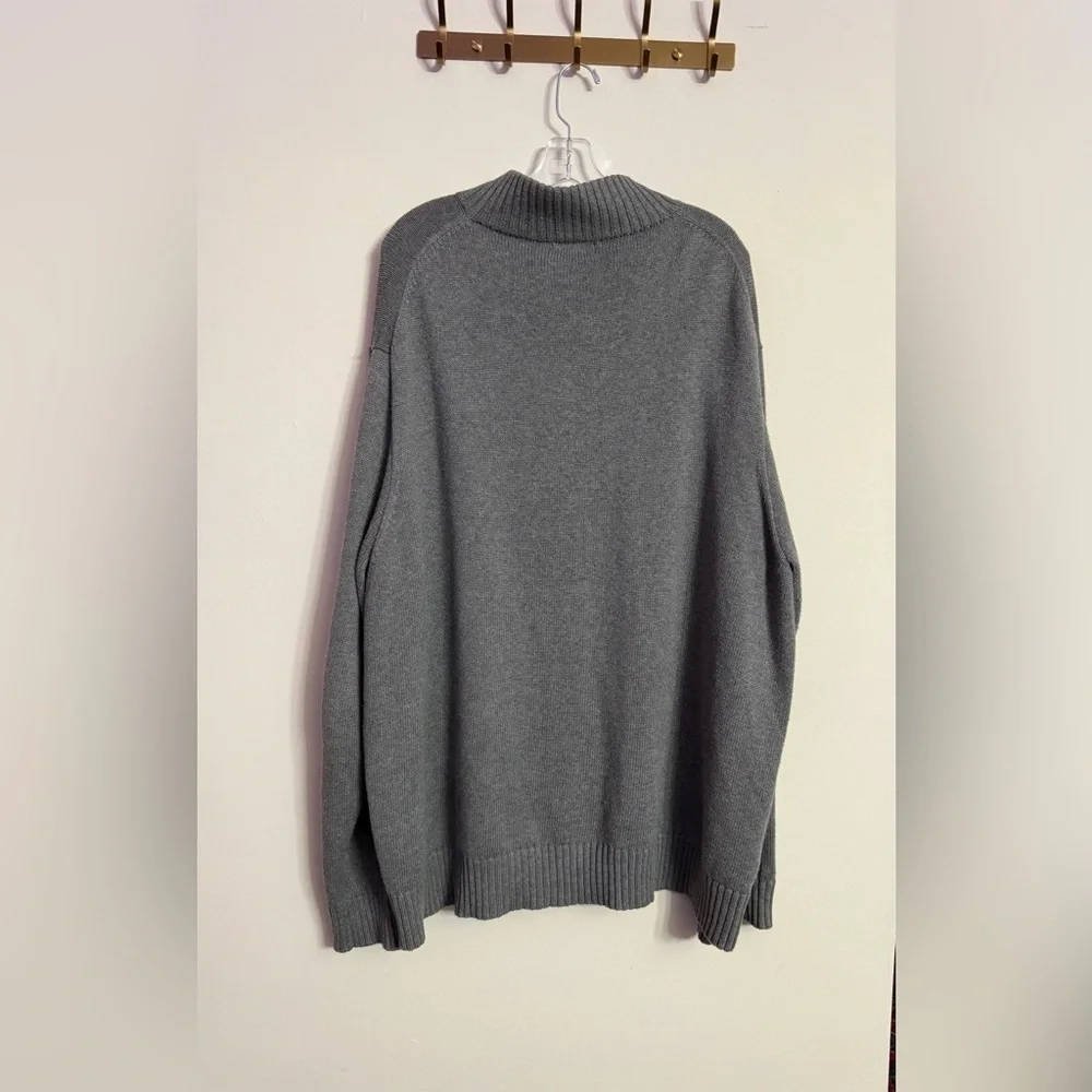 Polo Ralph Lauren Mens 1/4 Zip Pullover Sweater Gray W/ Green Pony Size 3XLT